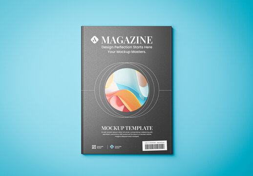 Magazine with Black Cover Mockup