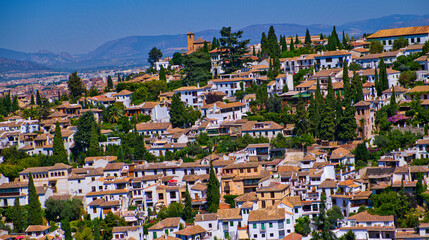 Albaicín Neighborhood from La Alhambra, Traditional Architecture, City View, Old City, UNESCO...