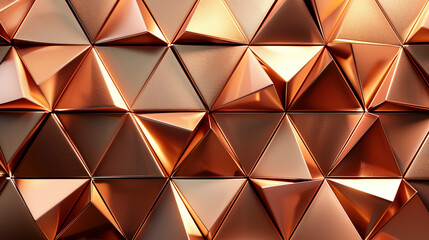 High Definition Copper Triangle Back Wall with Ultra Detailed 4K Cinema Look, 3D Rendering, Best Quality created with Generative AI technology