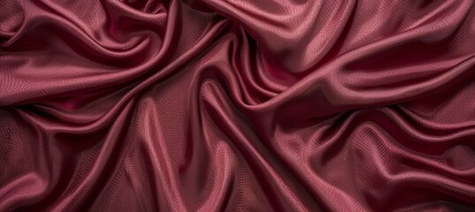 Fototapeta premium Luxurious red silk fabric with delicate textured background for elegance and style