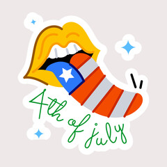 Trendy flat sticker of 4th of july celebration 
