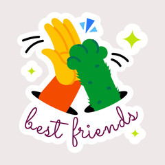 Check out flat sticker of best friends 