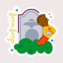 Premium flat sticker depicting ching ming festival 