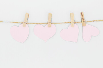 Heart shaped paper cutting design card with empty space.