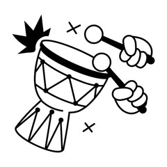 Download this glyph sticker of djembe drum 