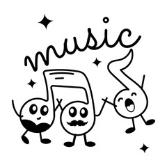 Check out glyph sticker of cute music notes 