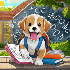 학교가는 강아지