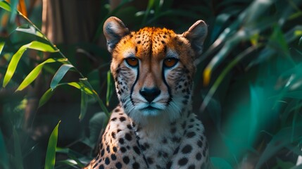 a cinematic and Dramatic portrait image for cheetah