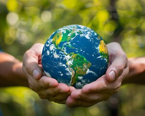 Two Hands Holding the Earth A Symbol of Care and Responsibility