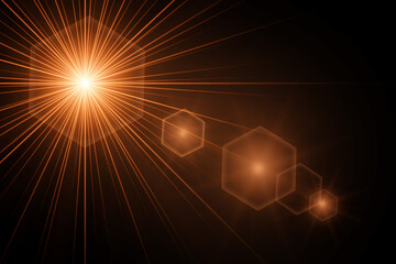 abstract of lighting for background. digital lens flare in dark background