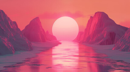 Synthetism Dreams: Luminous Minimalist Soundwaves
