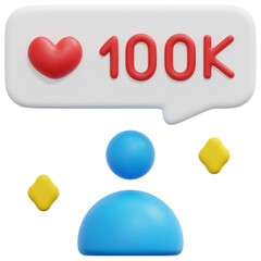 follower 3d render icon illustration
