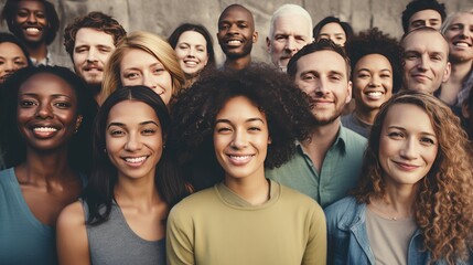 Multi-ethnic large group of people