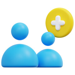 Obraz premium add friend 3d render icon illustration