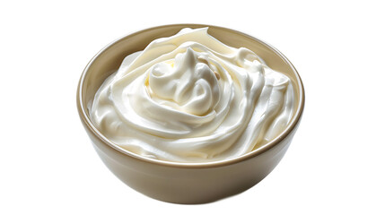 Creamy Greek yogurt isolated on white background
