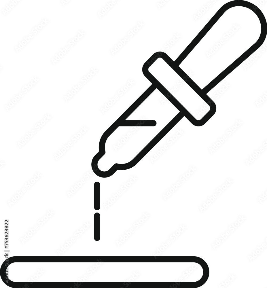 Poster lab experiment dropper icon outline vector. genetic study. test lab formula