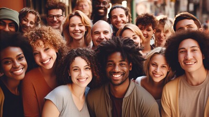 Multi-ethnic large group of people