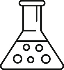 Flask pot icon outline vector. Genetic material element. Dna lab biology
