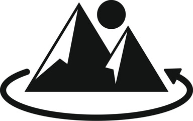 Landscape virtual tour icon simple vector. Control digital app. Wide control panorama