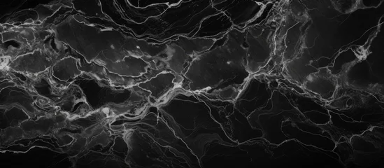 Foto op Plexiglas Black marble texture with natural pattern for background or design art work Monochrome effect © LukaszDesign