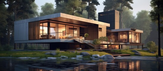 Obraz premium House Project Plan Visualization