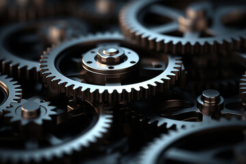 Abstract gear wheel mechanism background, machine and engineering tool equipment technology