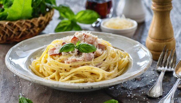 italian food pasta carbonara
