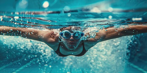 athlete swim - obrazy, fototapety, plakaty