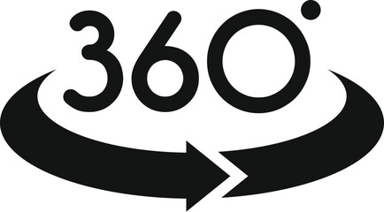 360 degree art education icon simple vector. Application layout. Virtual tour