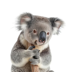 Fototapeta premium cute koala looking isolated on white.