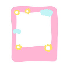frame with flowers in pink