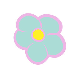 flower icon blue pink