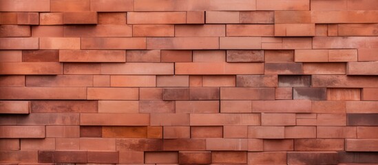 Obraz premium Close Up Vertical Terracotta Brick Blocks Wall Background with Red Brickwork House Design