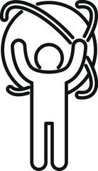 Person take virtual tour icon outline vector. Control digital. Concert online art