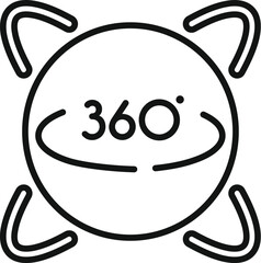 Change virtual tour icon outline vector. Solitary dark walk. Footage real application