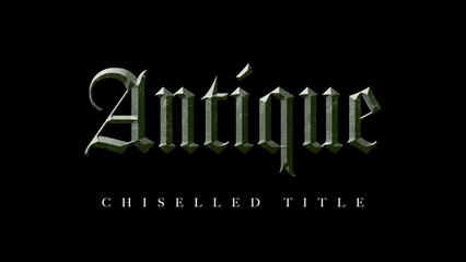 Antique Chiselled 3D Title - obrazy, fototapety, plakaty
