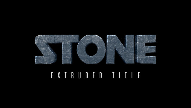 Carved Stone Extruded 3D Title