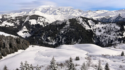 snow covered mountains
