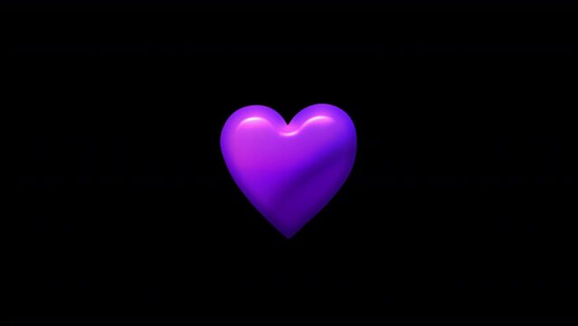 Love icon motion graphic. Broken heart animation with elastic effects on a black background. High quality 4K video rendered.