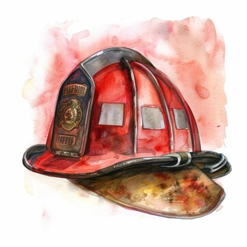 Vector illustration of firefighter hat helmet