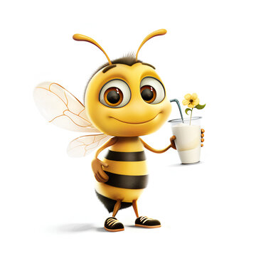 bee with a cup