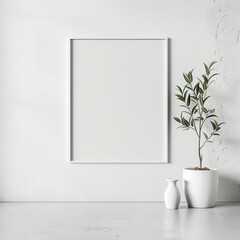 Clean Square Frame Mock-up on White Background for Photography