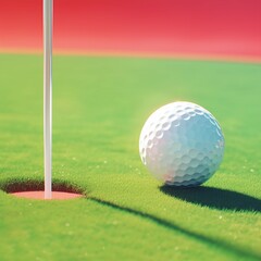 Obraz premium Sporting elegance Golf ball in action, a game of precision For Social Media Post Size