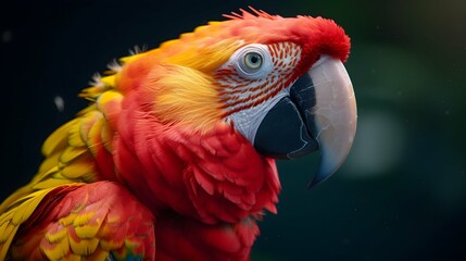 a cinematic and Dramatic portrait image for macaw