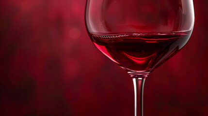 Immerse yourself in the sheer luxury of a close-up 8K HD photograph showcasing a wine glass against a deep burgundy backdrop.