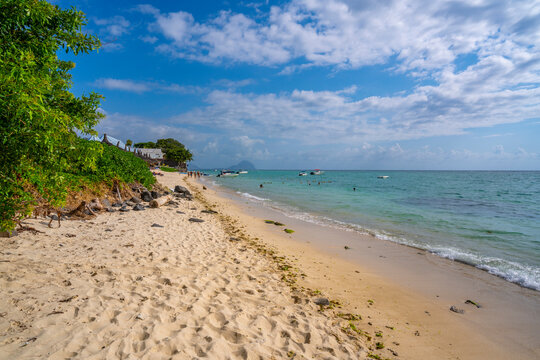 View of beach in Flic en Flac, Mauritius
