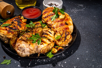 Grilled roasted chicken fillet