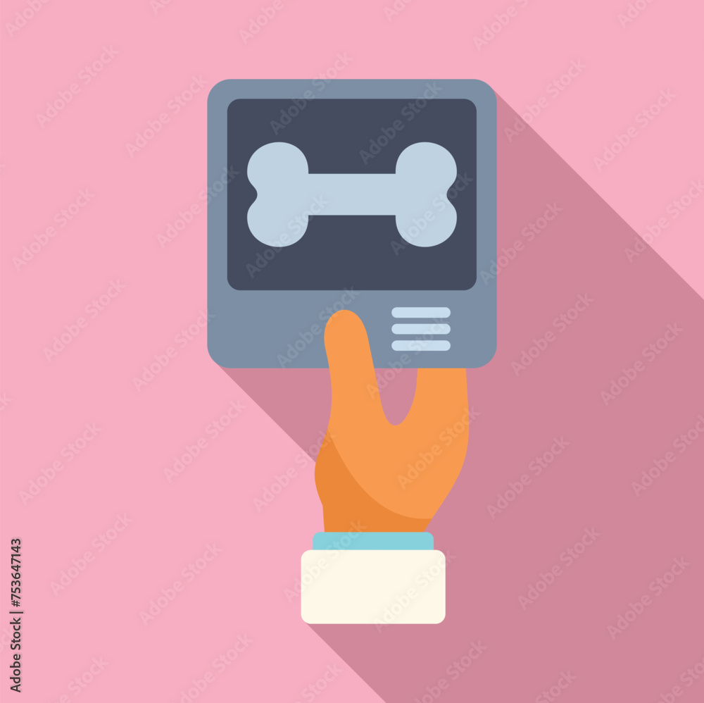 Wall mural bone examination monitor icon flat vector. medical care. client ward clinic