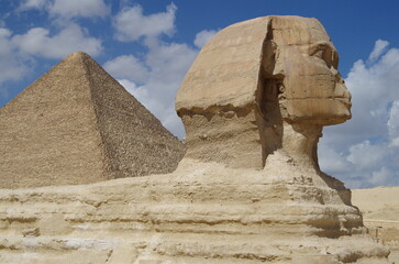 sphinx and pyramid