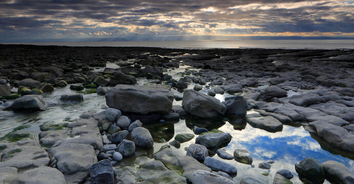Seascape from Nash Point looking across The Bristol Channel, South Wales